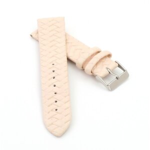 Lorica-Leder Uhrenarmband mit Flechtmuster Modell Italia beige-creme 22 mm