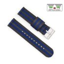 Easy-Klick Nylon-Textil Uhrenarmband Modell Tramper grau-blau 22 mm