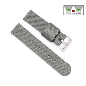 Easy-Klick Nylon-Textil Uhrenarmband Modell Tramper grau 24 mm