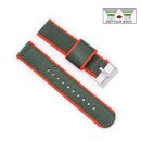 Easy-Klick Nylon-Textil Uhrenarmband Modell Tramper rot-grün 18 mm