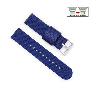 Easy-Klick Nylon-Textil Uhrenarmband Modell Tramper dunkel-blau 22 mm