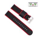 Easy-Klick Nylon-Textil Uhrenarmband Modell Tramper rot-schwarz 20 mm