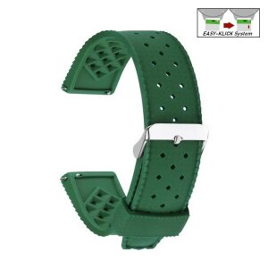 Premium Easy-Klick Silikon Uhrenarmband Modell Tropical grün 20 mm