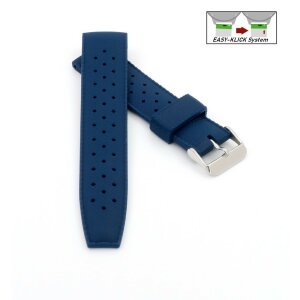 Premium Easy-Klick Silikon Uhrenarmband Modell Tropic blau 22 mm