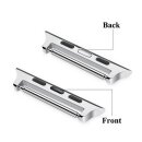 2 Adapter für Apple-Watch 38/40/41 mm Edelstahl silber gebürstet, 20 mm Steganstoß