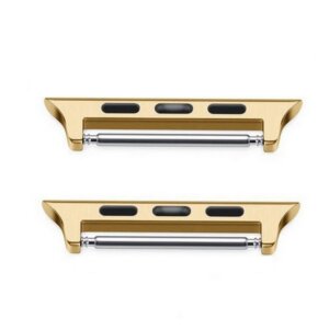 2 Adapter für Apple-Watch 38/40/41 mm Edelstahl gold gebürstet, 20 mm Steganstoß