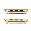 2 Adapter für Apple-Watch 38/40 mm Edelstahl gold gebürstet, 20 mm Steganstoß