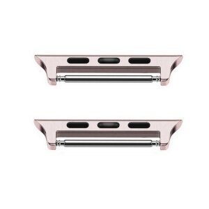 2 Adapter für Apple-Watch 42/44/45 mm Edelstahl rosegold gebürstet, 24 mm Steganstoß