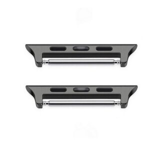 2 Adapter für Apple-Watch 42/44/45 mm Edelstahl schwarz gebürstet, 24 mm Steganstoß