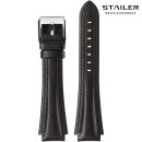 Stailer Rindleder Uhrenarmband Modell Navigator-5091 schwarz-rot 22 mm