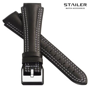 Stailer Rindleder Uhrenarmband Modell Navigator-5071 schwarz-WN 24 mm