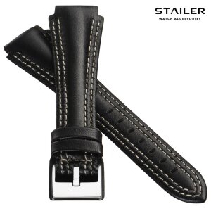 Stailer Rindleder Uhrenarmband Modell Navigator-5051 schwarz-GN 20 mm