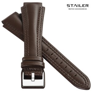 Stailer Rindleder Uhrenarmband Modell Navigator-5062 mocca-TiT 26 mm