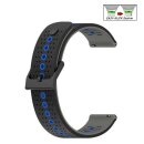 Easy-Klick Silikon Uhrenarmband Modell Jenesis schwarz-blau-grau 20 mm