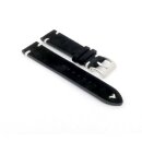 Easy-Klick Veloursleder Uhrenarmband Modell Orlando schwarz-WN 22 mm