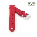 Easy-Klick Veloursleder Uhrenarmband Modell Orlando rot-WN 22 mm