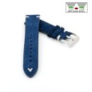 Easy-Klick Veloursleder Uhrenarmband Modell Orlando dunkelblau-WN 20 mm