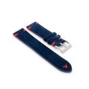 Easy-Klick Veloursleder Uhrenarmband Modell Orlando dunkelblau-RN 20 mm