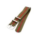 Premium Nato Nylon Uhrenarmband Modell Quantum grün-rot 20 mm