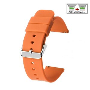 Easy-Klick Silikon Design Uhrenarmband Modell Hatcher orange 16 mm