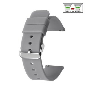 Easy-Klick Silikon Design Uhrenarmband Modell Hatcher hell-grau 22 mm