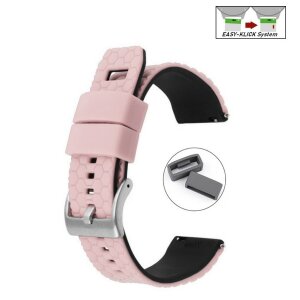 Easy-Klick Silikon Waben-Design Uhrenarmband Modell Jamaica rosa 20 mm