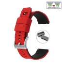 Easy-Klick Silikon Waben-Design Uhrenarmband Modell Jamaica rot 20 mm