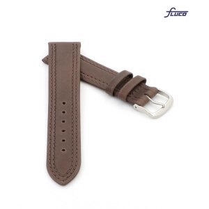 Fluco Bio Uhrenarmband Modell Natur-Bio mocca 20 mm Handarbeit