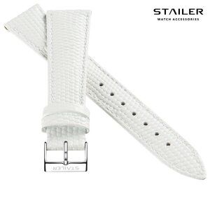 Stailer Eidechse Uhrenarmband Modell Lizzlord weiß 18 mm