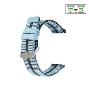Elastic Easy-Klick Textil Uhrenarmband Modell Orbit-S blau 22 mm