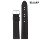 Stailer Easy-Klick Hybrid Satin-Leder Uhrenarmband Modell Loft schwarz 16 mm