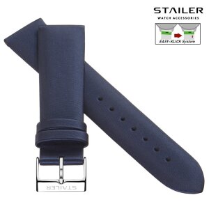 Stailer Easy-Klick Hybrid Satin-Leder Uhrenarmband Modell Loft blau 16 mm