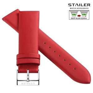 Stailer Easy-Klick Hybrid Satin-Leder Uhrenarmband Modell Loft rot 18 mm