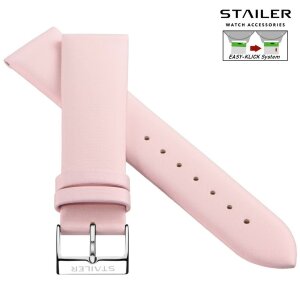 Stailer Easy-Klick Hybrid Satin-Leder Uhrenarmband Modell Loft rosa 18 mm