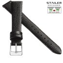 Stailer Easy-Klick Eidechse Uhrenarmband Modell Lizzlord schwarz 18 mm