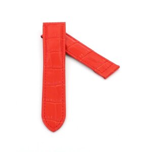 Alligator Ersatz-Uhrenarmband für Cartier Tank hell-rot 20/18 mm für Faltschließe