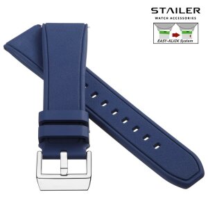 Stailer Easy-Klick Premium Kautschuk Uhrenarmband Modell CS70 blau 20 mm