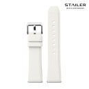 Stailer Easy-Klick Premium Kautschuk Uhrenarmband Modell CS70 weiß 20 mm