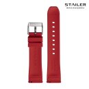 Stailer Easy-Klick Premium Kautschuk Uhrenarmband Modell CS70 rot 22 mm