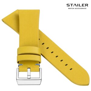 Stailer Vintage Rindleder Uhrenarmband Modell Indiana gelb-blau 20 mm