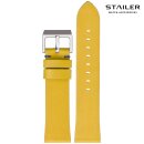 Stailer Vintage Rindleder Uhrenarmband Modell Indiana gelb-blau 22 mm