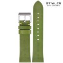 Stailer Vintage Rindleder Uhrenarmband Modell Indiana grün-gelb 20 mm