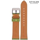 Stailer Vintage Rindleder Uhrenarmband Modell Indiana grün-gelb 20 mm