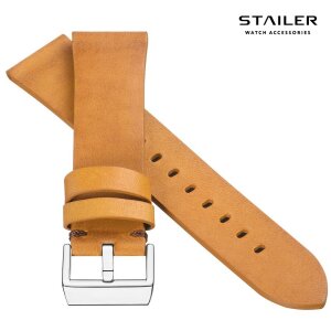 Stailer Vintage Rindleder Uhrenarmband Modell Indiana gelb-braun 20 mm