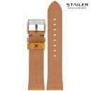 Stailer Vintage Rindleder Uhrenarmband Modell Indiana gelb-braun 20 mm
