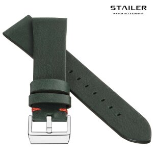 Stailer Vintage Rindleder Uhrenarmband Modell Indiana grün-rot 20 mm