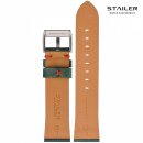 Stailer Vintage Rindleder Uhrenarmband Modell Indiana grün-rot 20 mm