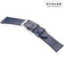 Stailer Vintage Rindleder Uhrenarmband Modell Indiana blau-rot 20 mm