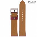 Stailer Vintage Rindleder Uhrenarmband Modell Indiana rot-grün 20 mm