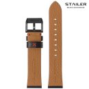 Stailer Vintage Rindleder Uhrenarmband Modell Indiana schwarz-rot 20 mm